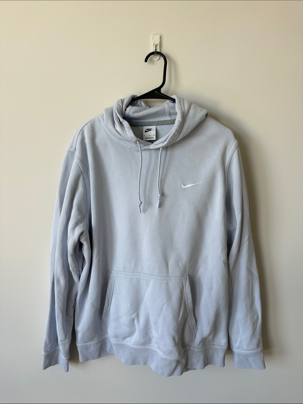 Nike Light Blue Pullover Hoodie with White Swoosh